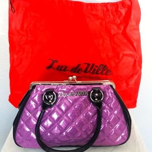 Lux De Ville Purple Glitter handbag